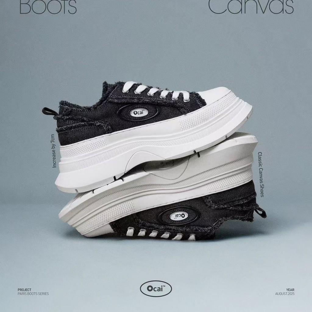 Ocai Second-Generation Left Bank รองเท้าผ้าใบผู้หญิงหนา Soled รองเท้าสี-Blocking Casual กีฬารองเท้าแ