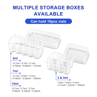 10/20PCS Sealed Vials ขวดแก้วโปร่งใส 3/5/7/10ml พร้อมกล่องเก็บโปร่งใส
