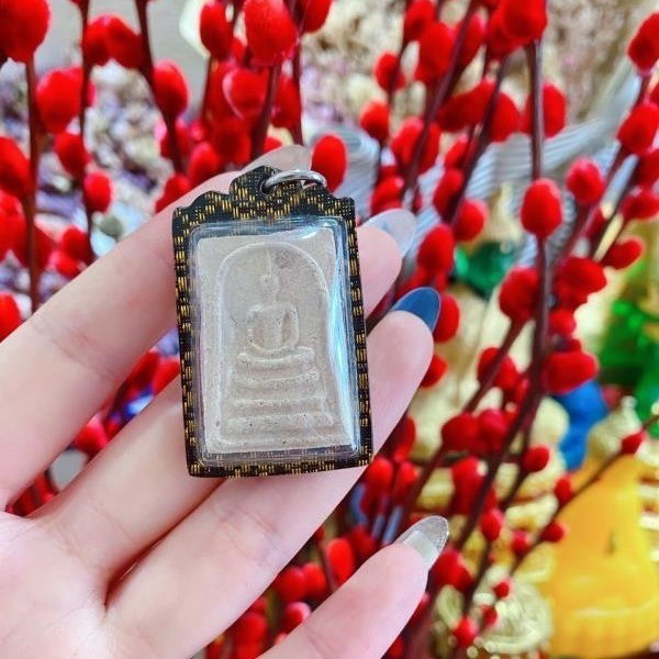 T Thailand Amulet LP Pae 2532 พระสมเด็จ 666 แท็กเปลือกอะคริลิค 6.8 ALS