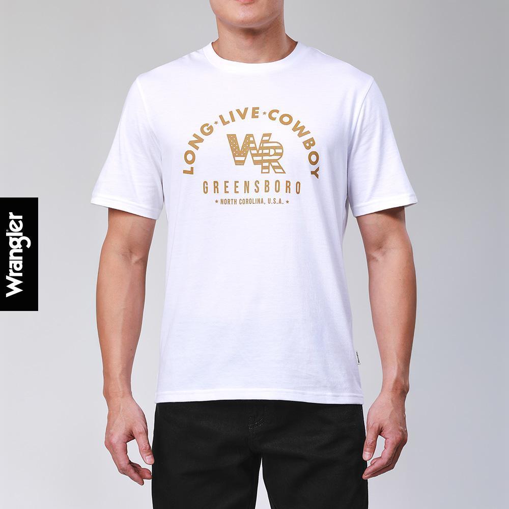 WRANGLER เสื้อยืดแขนสั้นผู้ชาย รุ่น WR F425MTSSF90 สีขาว