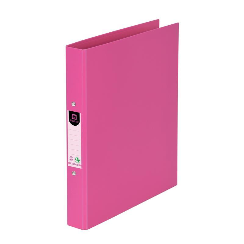 แฟ้ม 2 ห่วง A4 สัน 3.5 ซม. ตราช้าง 221 สีชมพู