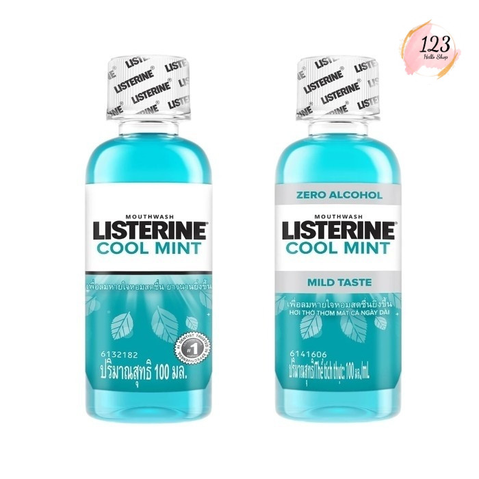 📍 (1ขวด) Listerine Cool Mint  / Cool Mint Zero Mouthwash 100ml ลิสเตอรีน น้ำยาบ้วนปาก กลิ่นมินต์ ✨