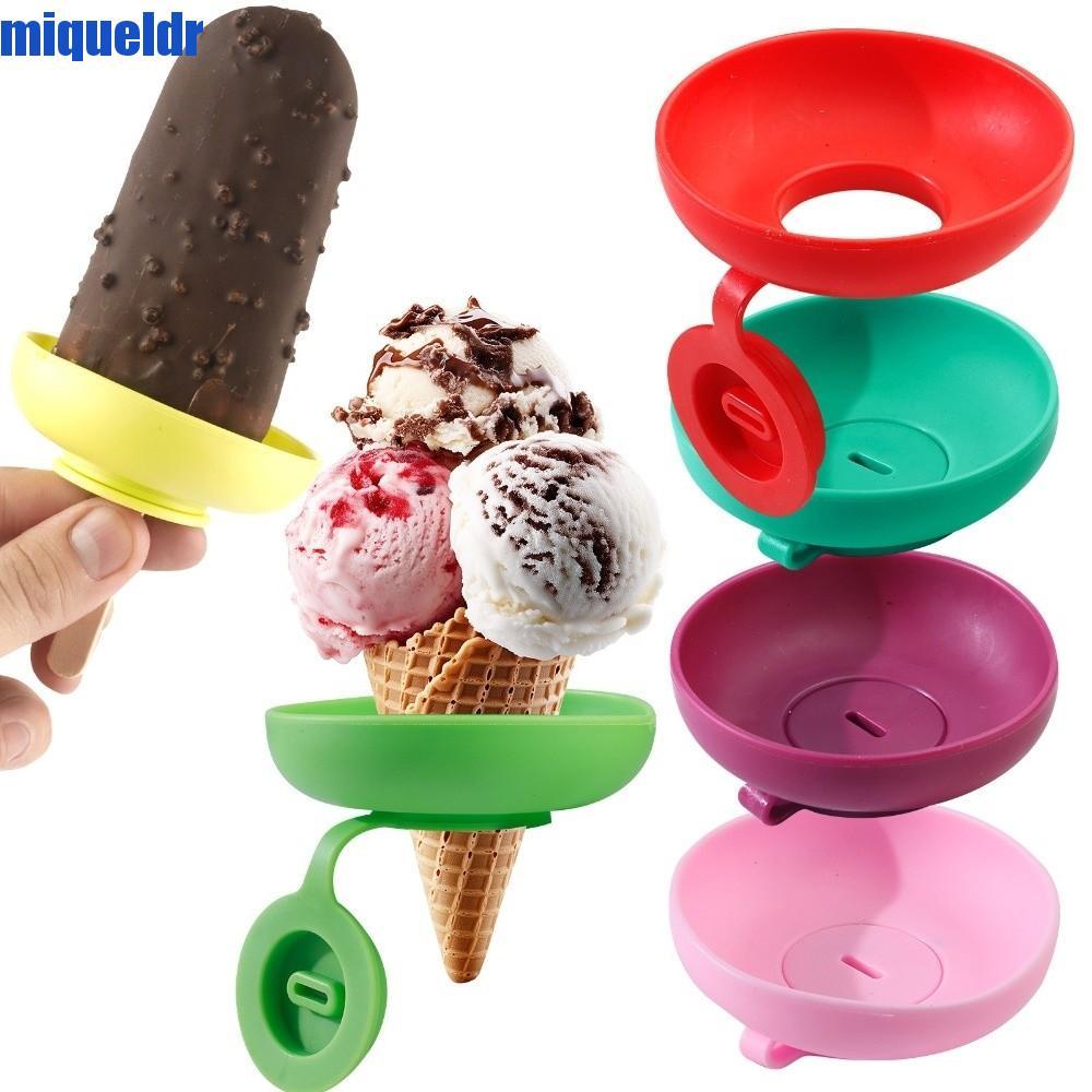 MIQUEL Anti-Drip Ice Cream Holder, Silicone Drip Proof Ice Cream Protector, Food Grade Anti-Flow Mes