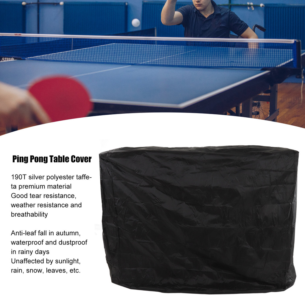 [LEN]Ping Pong Table Dust Cover 190 Silver Coating Waterproof Table Tennis Cover For Outdoor Courtya