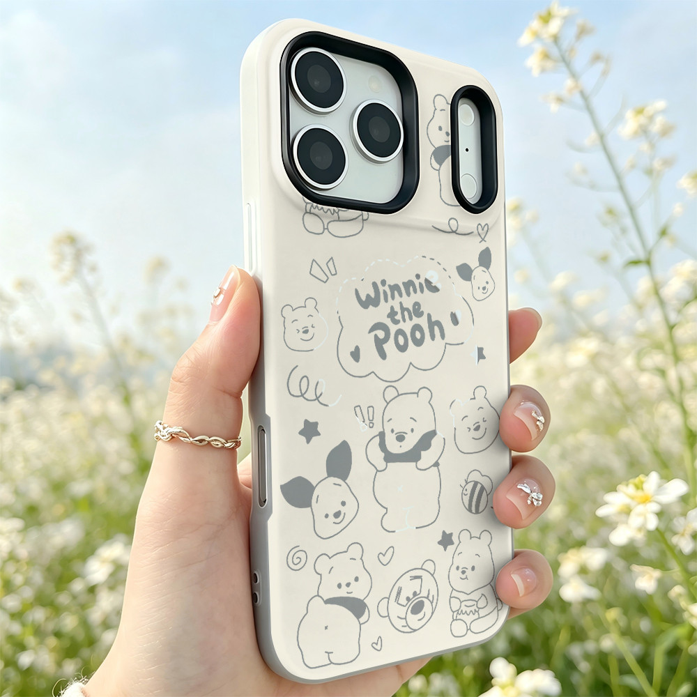 เคสไอโฟน ลายหมีพูห์สไตล์ร่างเส้น เคสเจลลี่แม่เหล็ก สัมผัสนุ่ม 4 สีพร้อมส่ง BCGDCX010