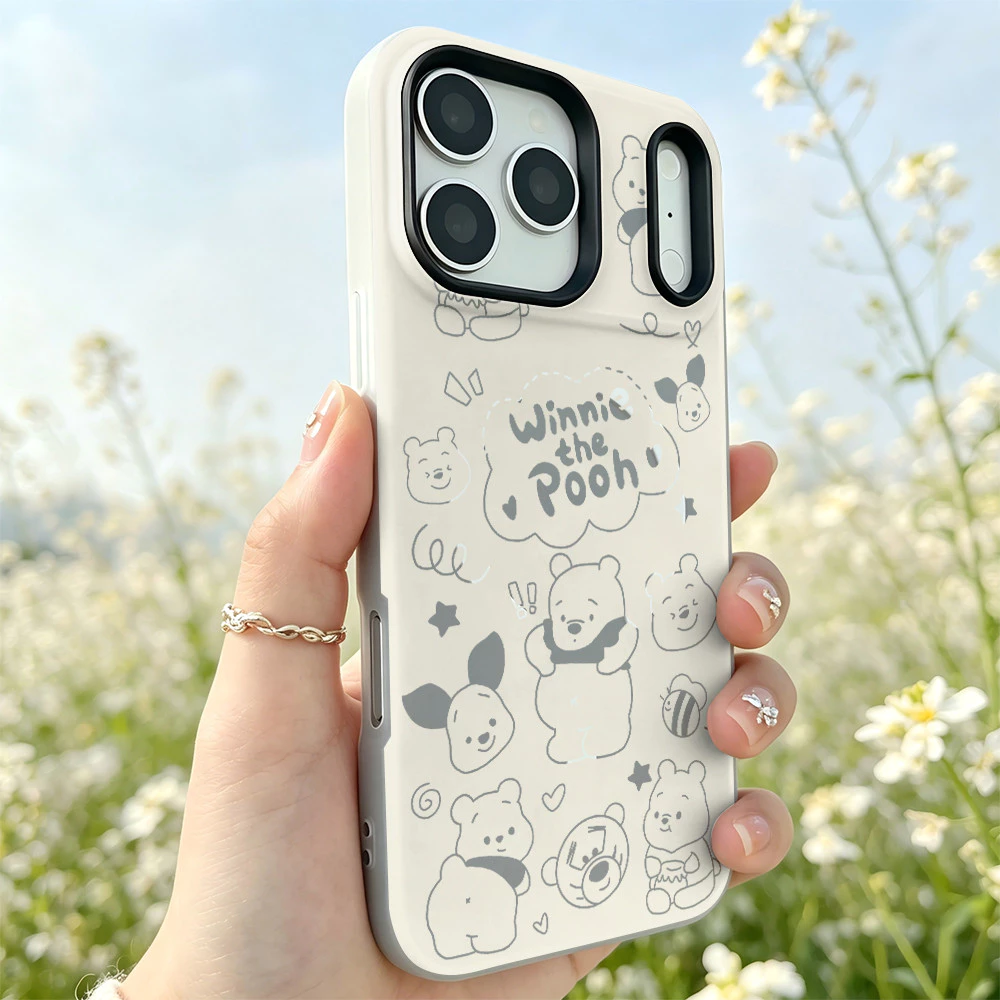 🐻เคสไอโฟน ลายหมีพูห์สไตล์ร่างเส้น เคสเจลลี่แม่เหล็ก สัมผัสนุ่ม 4 สีพร้อมส่ง BCGDCX010