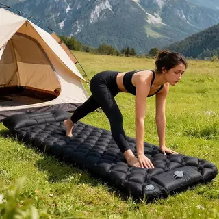 (the) Ultralight Camping Air Mattress ในตัว Inflator ปั๊มน้ําหนักเบาแบบพกพา Sleeping Pad สําหรับเดินป่ากลางแจ้ง Bapaing (TH)