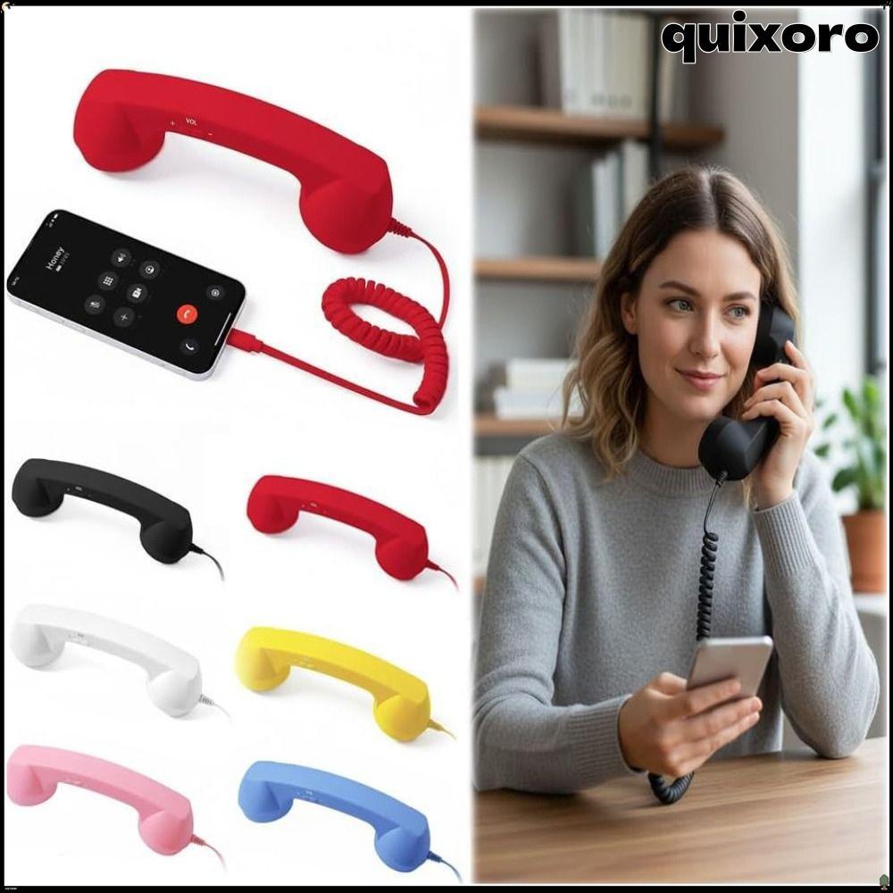 QUIXORO Phone Handset, ฟรีสายโทรศัพท์สไตล์ตัวรับสัญญาณจับโทรศัพท์พื้นฐานพร้อมไมโครโฟน Type-C โทรศัพท์ Handset