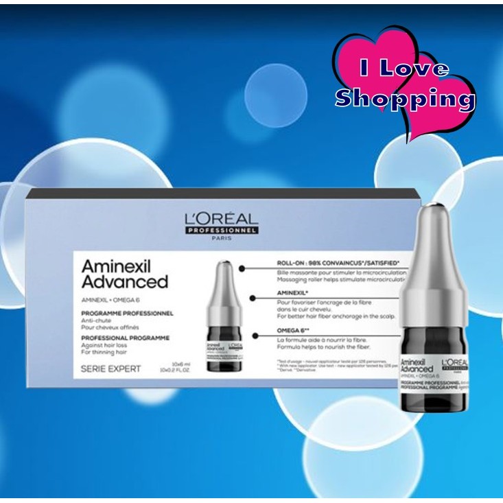 1 กล่อง Loreal Aminexil Advanced 10x6 ml ผลิตภัณฑ์บำรุงเส้นผมและลดปัญหาผมร่วง