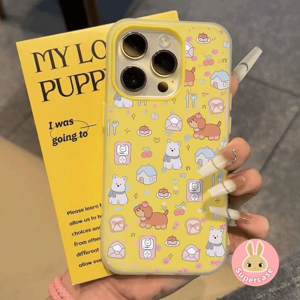 การ์ตูนสุนัขขนมสีทึบเคสโทรศัพท์สําหรับRealme 16 Pro Plus 15T 15X 14 Pro Lite 13 Pro Plus 12 Plus 12X