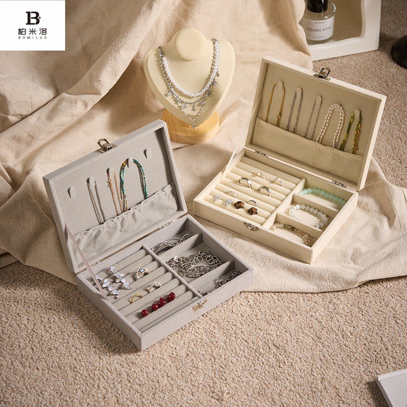 High-End กล่องเครื่องประดับหัวเข็มขัดสร้อยคอต่างหูเครื่องประดับมือกล่องเครื่องประดับขนาดใหญ่ความจุลิ