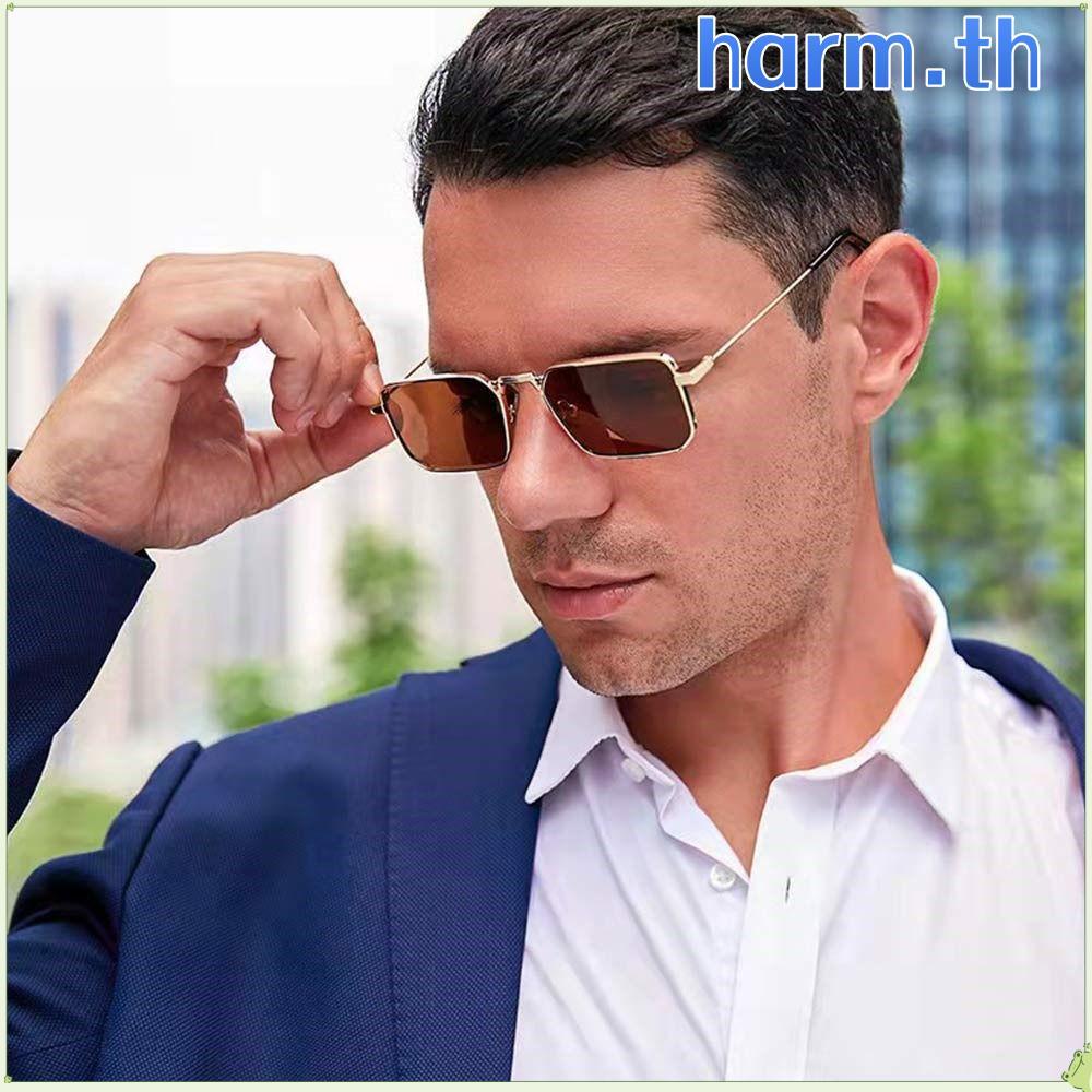 HARM แว่นกันแดดสี่เหลี่ยมผืนผ้า, UV400 Protection Travel Punk Sun แว่นตา, Retro Candy สีกรอบโลหะ Shades สําหรับผู้หญิงและผู้ชาย