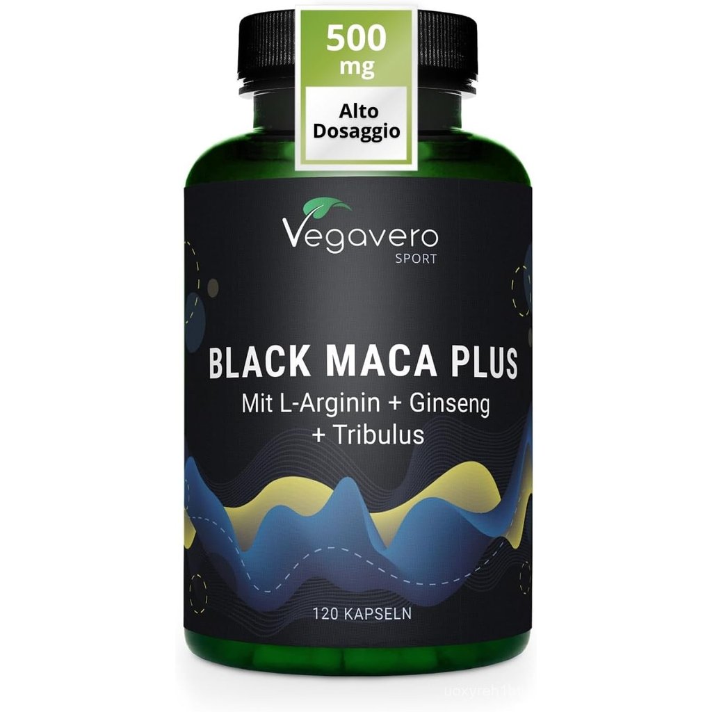Vegavero Black Maca Root Complex 5000mg| สูง ความแรง พร้อม L-Arginine, Panax โสม และ ทริบูลัส เทอร์เ