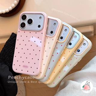 Simple Polka Dot Candy Color Mobile Case เข้ากันได้กับ iPhone 17 16 15 14 13 Pro Max 16promax Big Hole Dirt Resistance ฝาหลังปลอก TPU