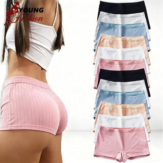 12Pcs/6pcs Women's Boxer Panties Striped Briefs for Women Breathable Soft Underwear Solid Lingerie