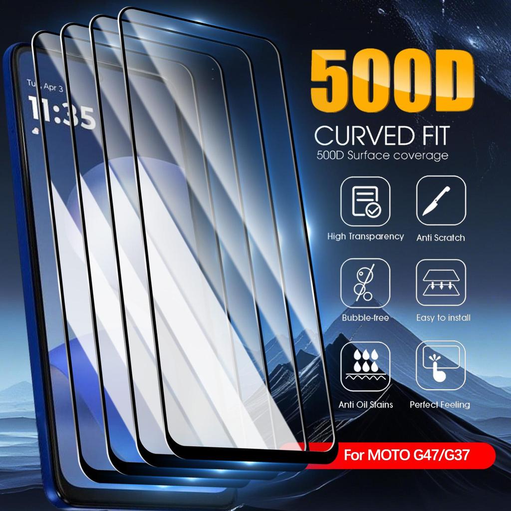 HD Privacy Tempered Screen Guard สําหรับ MOTO G47/G37 - Smudge Proof Full Wrap Edge Sealing Mobile P