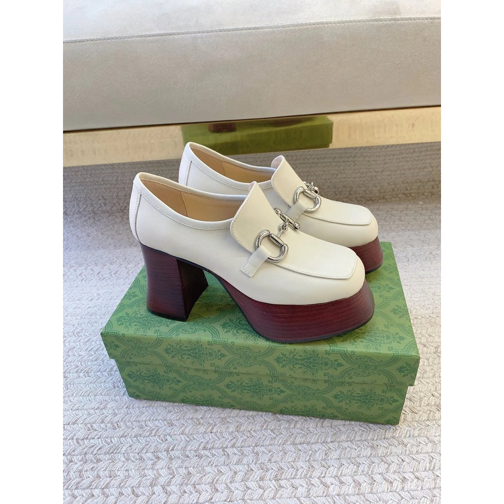 Gucci-9cm Heel 4cm Water Platform Classic Horsebit Waterproof Platform Super High Heels