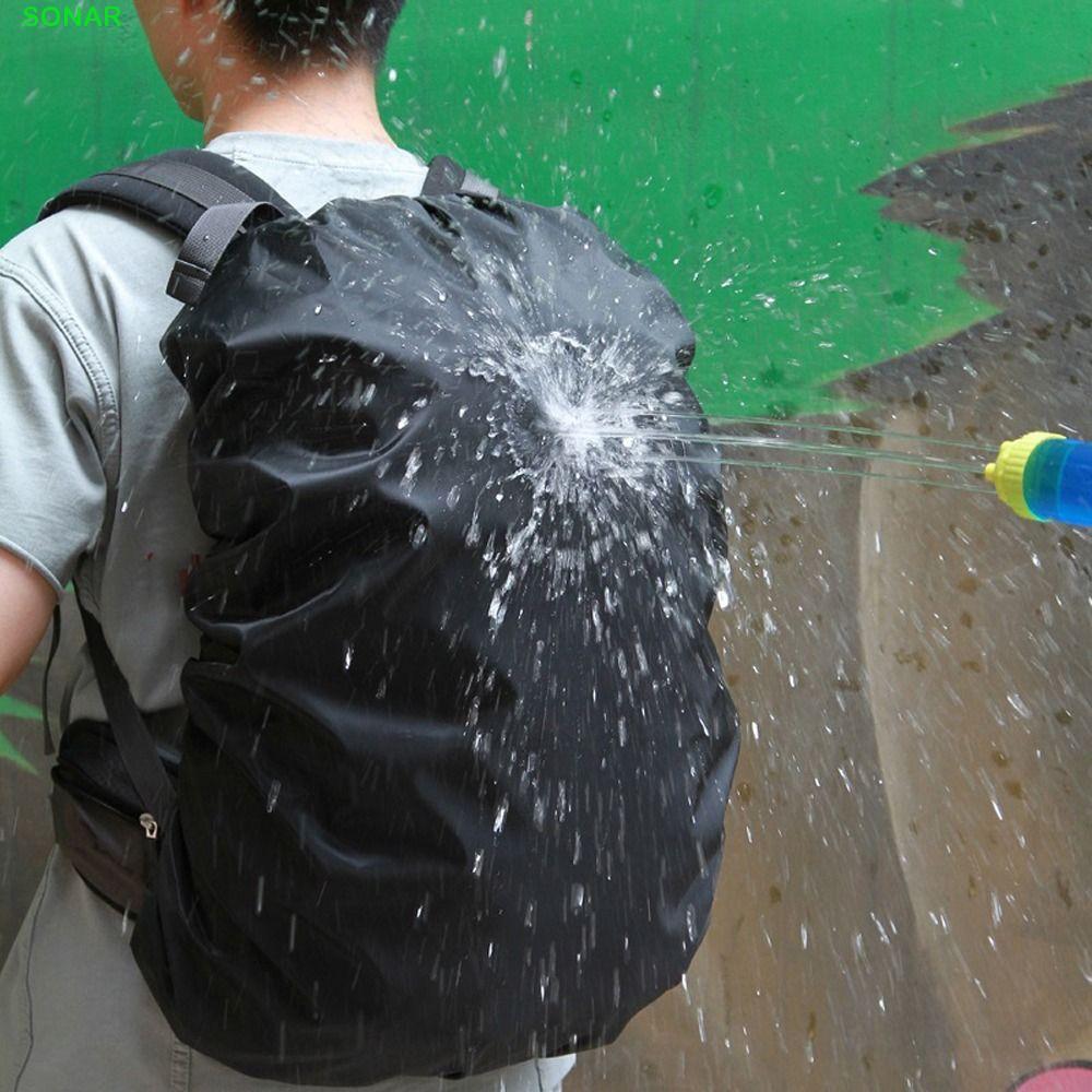 โซนาร์ เด็กกระเป๋าเดินทางกันฝนยืดหยุ่นกระเป๋ากันน้ํากลางแจ้งครอบคลุมฝุ่นกระเป๋าเป้สะพายหลังแบบพกพาฝนหลักฐานปก