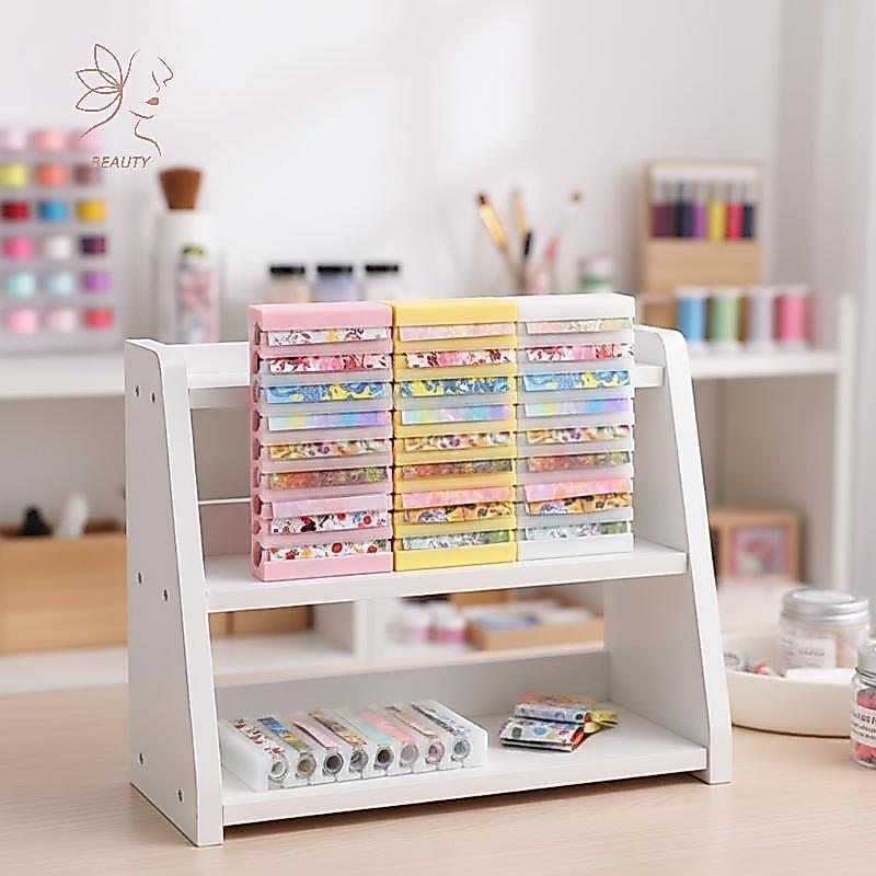 [maybeauty] Nail Art Stier Organizer Box 10 Grids Clear Container for Nail Transfer Paper Accessories Ideal for Travel and Salon Storage {TH}