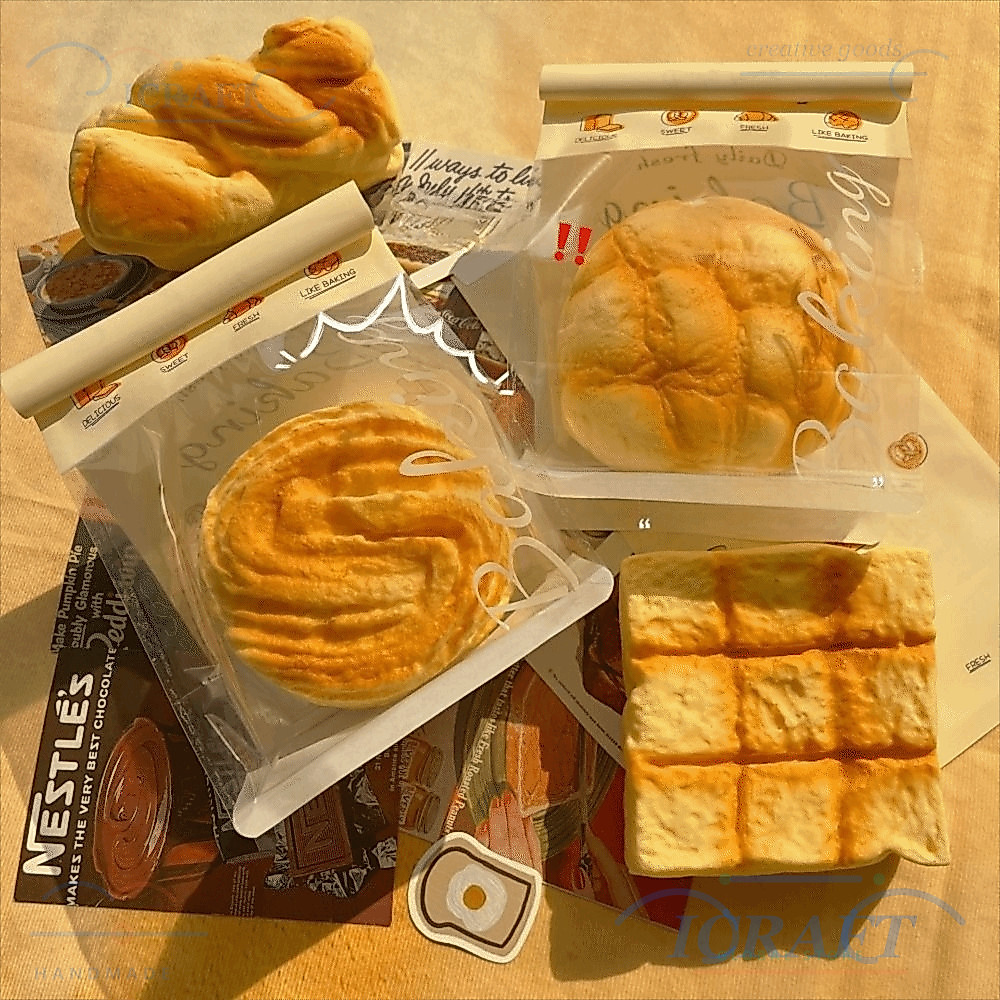 ไอคราฟ ของเล่นสกุชชี่บีบ,บรรเทาความเครียดนุ่มประสาทสัมผัสอยู่ไม่สุขของเล่น,ขนมปังจําลองที่เพิ่มขึ้นช้าขนมปังปิ้งของเล่นบีบอัดสําหรับเด็กผู้ใหญ