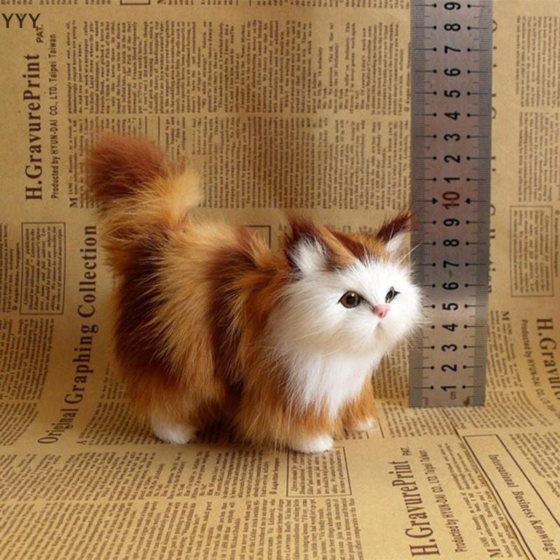ตุ๊กตารูปแมวจำลองน่ารักตุ๊กตารูปแมวปลอมสัตว์สมจริงสำหรับเด็กๆของขวัญวันวาเลนไทน์สำหรับเด็กผู้หญิง