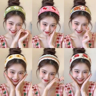 ผมโพสต์แถบคาดศีรษะแฟชั่นเกาหลีดอกไม้ Velcro Fluffy Wash Face แถบคาดศีรษะผมสติกเกอร์ Hairband อุปกรณ์เสริมผม