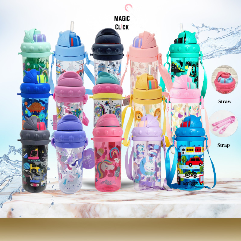 430ML Kids Smigle Water Bottle BPA Free with Straw Botol Air Kanak