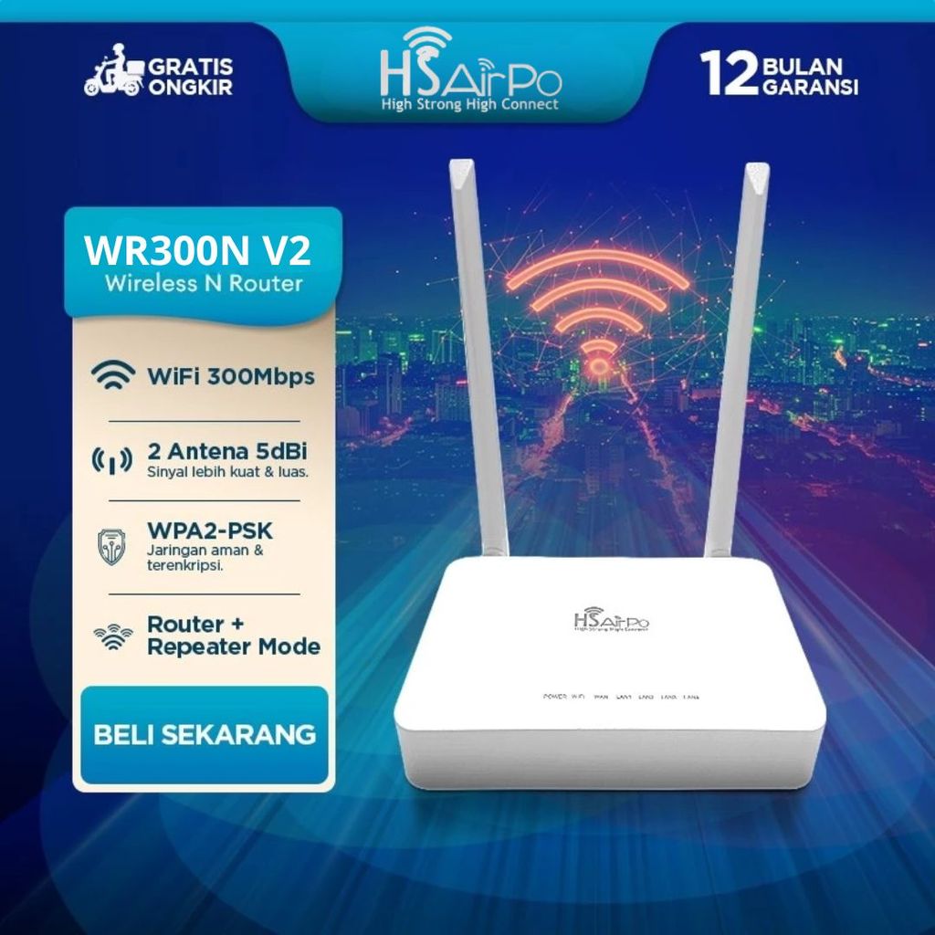 HSAIRPO WIRELESS N ROUTER WR300N V2 REALTEK 300Mbps
