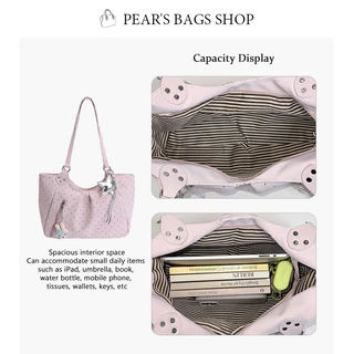 Pearsbags กระเป๋าสะพายไหล่ ใบใหญ่ กันน้ำ สไตล์เกาหลี เป็นที่นิยมมาก แฟชั่น มีให้เลือก 4 สี