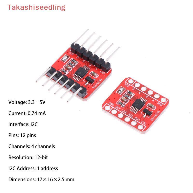 (Takashiseedling) 12 บิต DAC MCP4728 โมดูล อ้างอิงแรงดันไฟฟ้าแบบตั้งโปรแกรมได้ 4 ช่องสําหรับการใช้งานทางวิศวกรรม
