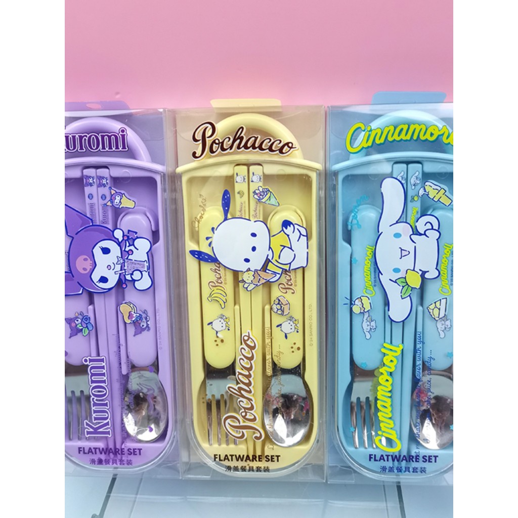 MINISO MINISO ชุดอาหาร Sanrio Slide Kuromi Pacha Dog ช้อนพกพา Kuromi