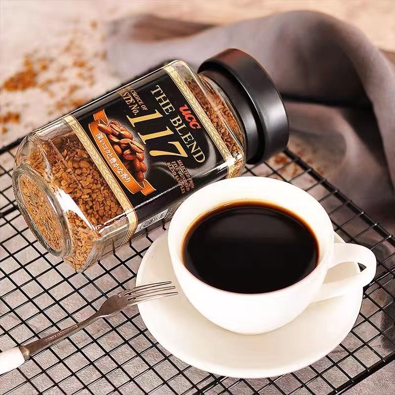 นําเข้า UCC 117 กาแฟดํา UCC กาแฟดําสําเร็จรูปแห้งแช่แข็งไม่มีซูโครสผงกาแฟขวดแก้ว20260609