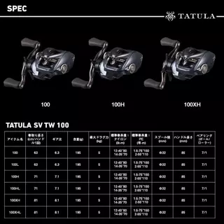 DAIWA 25 TATULA SV TW Baitcasting Reel Series