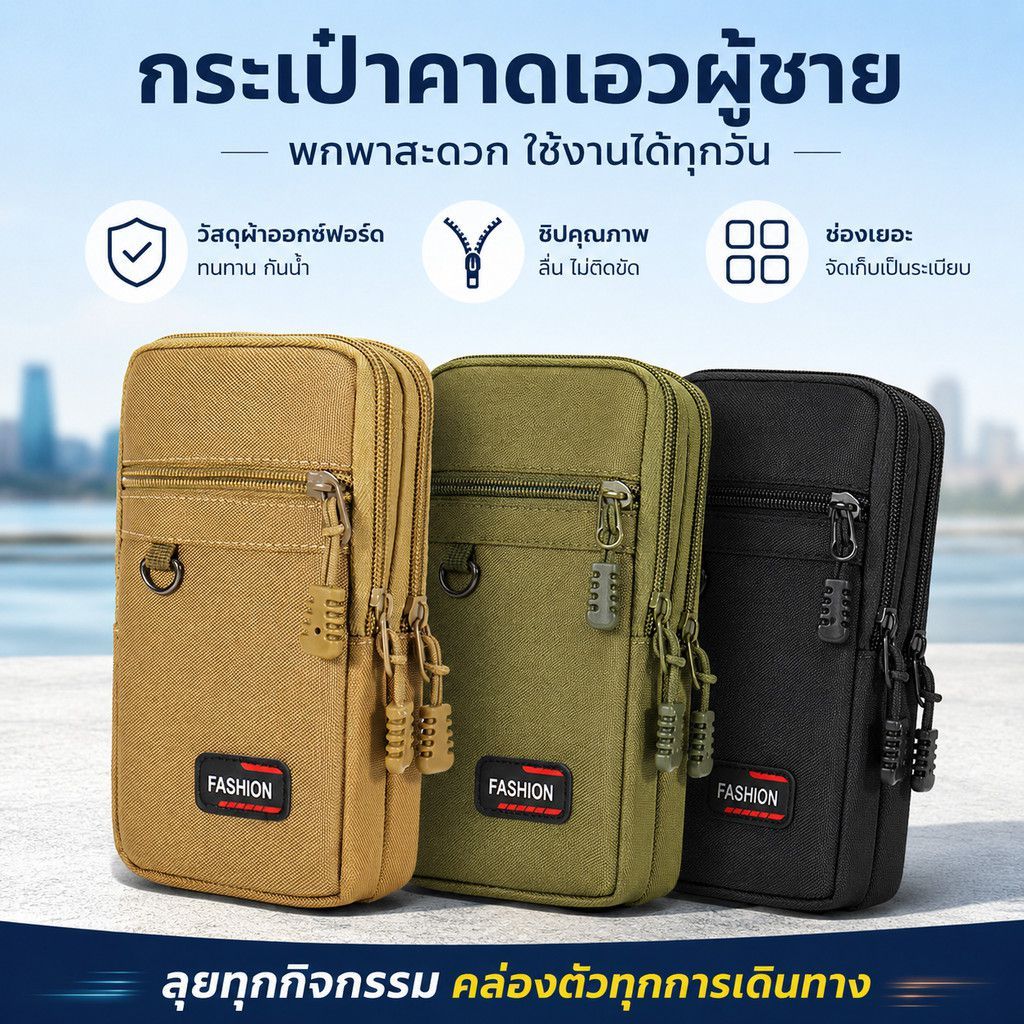 ใหม่ผู้ชายกระเป๋ามินิ ค โรสบอดี/ไหล่/เอว3วิธีถือโทรศัพท์และคีย์สําหรับกีฬาทุกวันที่เดินทางมาพักผ่อน