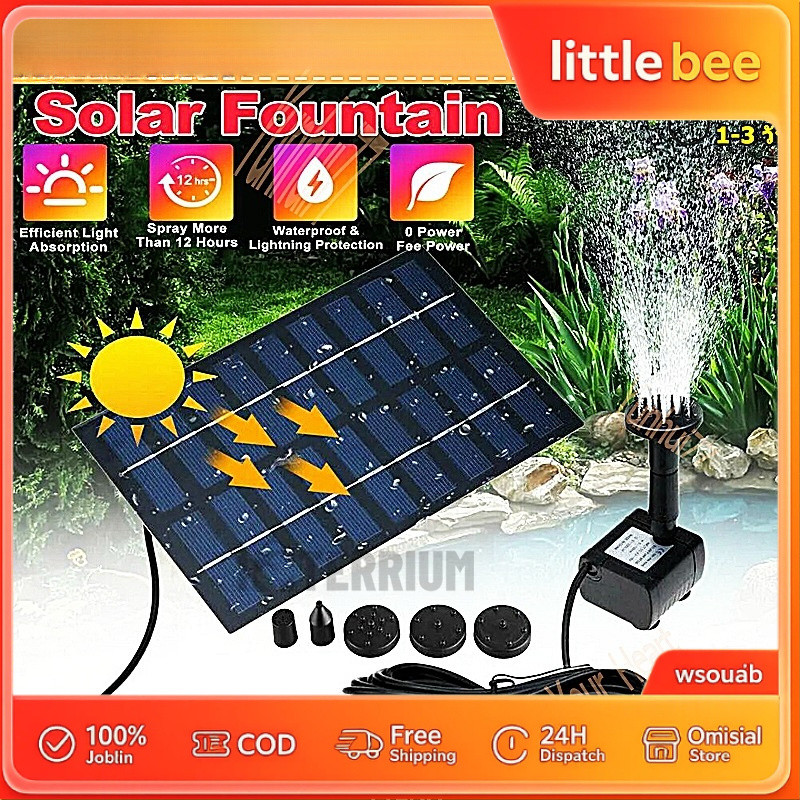 【COD】Solar Pump ปั๊มน้ำพุ น้ำพุพลังเเสงอาทิตย์ น้ำพุโซล่าเซลล์ ตกแต่งสวน Fountain Solar Water Pump