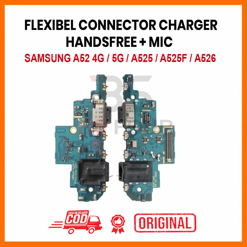 FLEXIBLE CONNECTOR CHARGER SAMSUNG A52 4G / 5G / A525 / A525F / A526 HANDSFREE CONNECTOR + MIC ORI