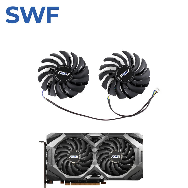 -2 ชิ้น/ล็อต PLD09210S12HH พัดลมระบายความร้อนสําหรับ MSI Radeon RX 5500 XT MECH OC การ์ดพัดลมระบายคว