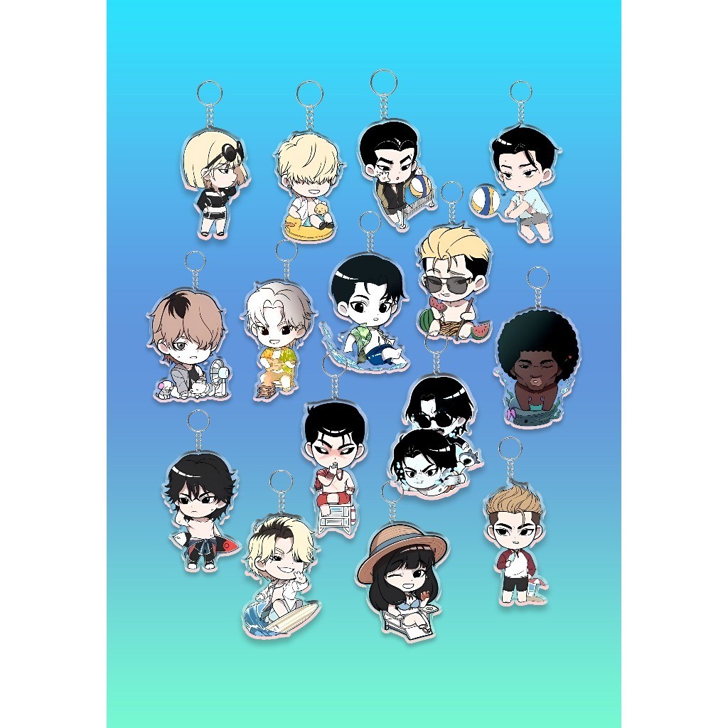 Gantungan kunci manhwa ดูฤดูร้อนใน busan / ganci chibi lookism เวอร์ชั่นฤดูร้อน
