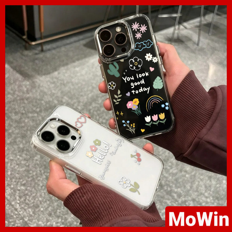 MowinCase - เข้ากันได้กับเคส iPhone 11, เคส iPhone 17 Pro Max, กรอบเลนส์โลหะ, วัสดุ TPU ใสนุ่ม, ดอกไม้น้อยน่ารัก
