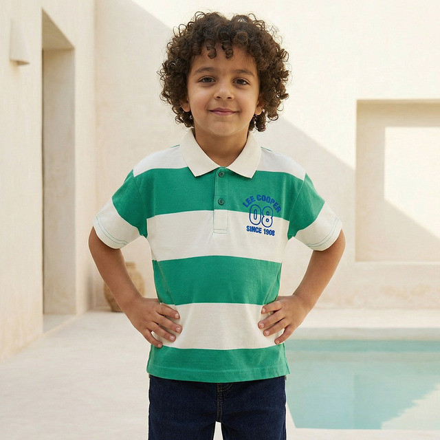 Babyshop Lee Cooper เสื้อยืดโปโลแขนสั้นคอปกลายทาง
