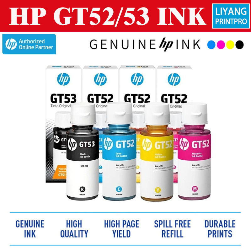 HP หมึกแท้ GT53 /GT52 ขวดหมึกสําหรับ HP GT SERIES GT5810 / GT5820 / ถัง 115/ 315 / 415 / 319