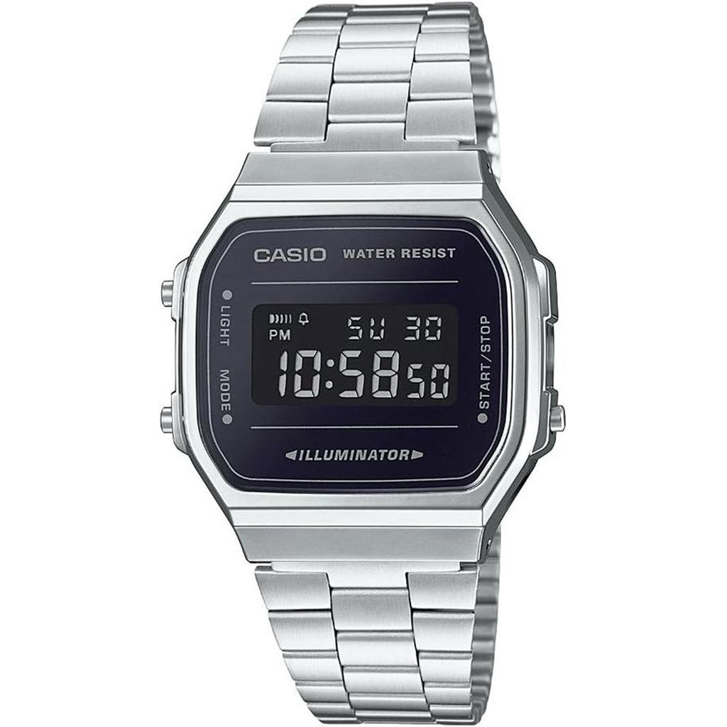 [คาสิโอ] CASIO นาฬิกาดิจิตอล รุ่นวินเทจ A168WEM-1 สำหรับผู้ชาย ผู้หญิง เด็ก สีเงิน×ดำ รุ่นต่างประเทศ