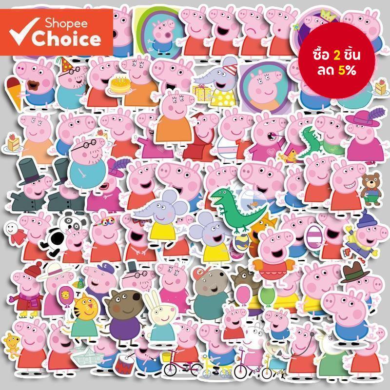 น่ารัก Peppa Pig สติกเกอร์ 80 ชิ้นสติกเกอร์กันน้ํา Diy คอมพิวเตอร์ Washi Scrapbooking สติกเกอร์นักเรียนเครื่องเขียนศิลปะหัตถกรรม
