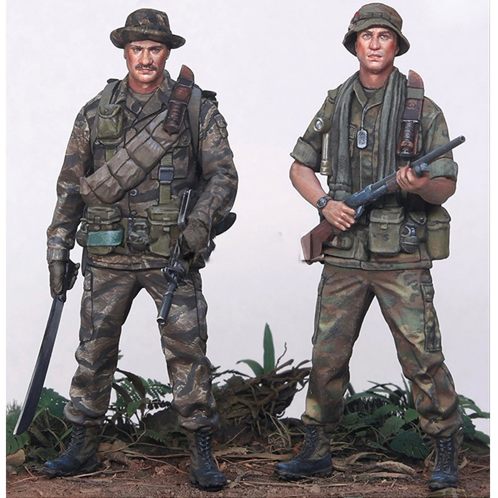 เรซิ่น โมเดลฟิกเกอร์ ทหาร, 1/35 เวียดนามสงคราม 2 ทหาร, ก.ค, ธีมทหาร, ชุดประกอบและไม่มีสี