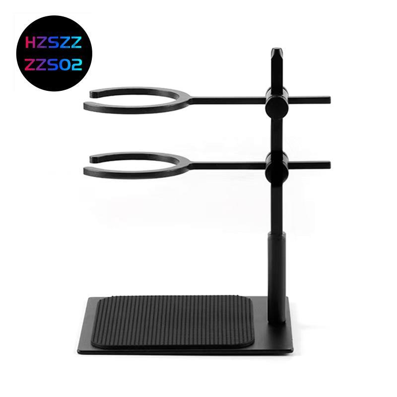 hzszzs02Adjustable Double Filter Cup Holder for Pour over Coffee Maker, Aluminium Alloy Dripper Stand, Coffee Drip Brewer Rack