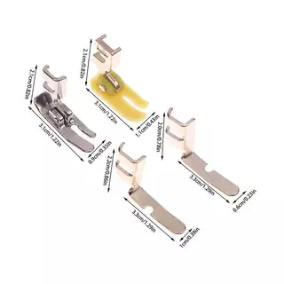 EDTH 4 ชิ้นเก่าจักรเย็บผ้าซิป Presser Foot Set (ตีนผีเหล็ก, ตีนผีพลาสติก, รูซ้ายและรูขวาด้านเดียว)