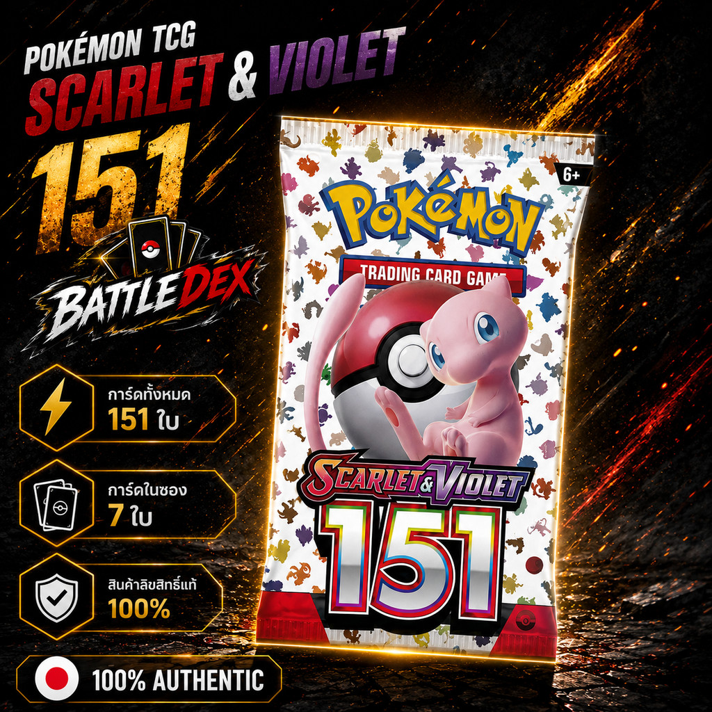 [ซอง] Pokemon ENG 151 Booster Pack 1ซอง 10ใบ การ์ดโปเกมอนอังกฤษแท้ พร้อมส่ง