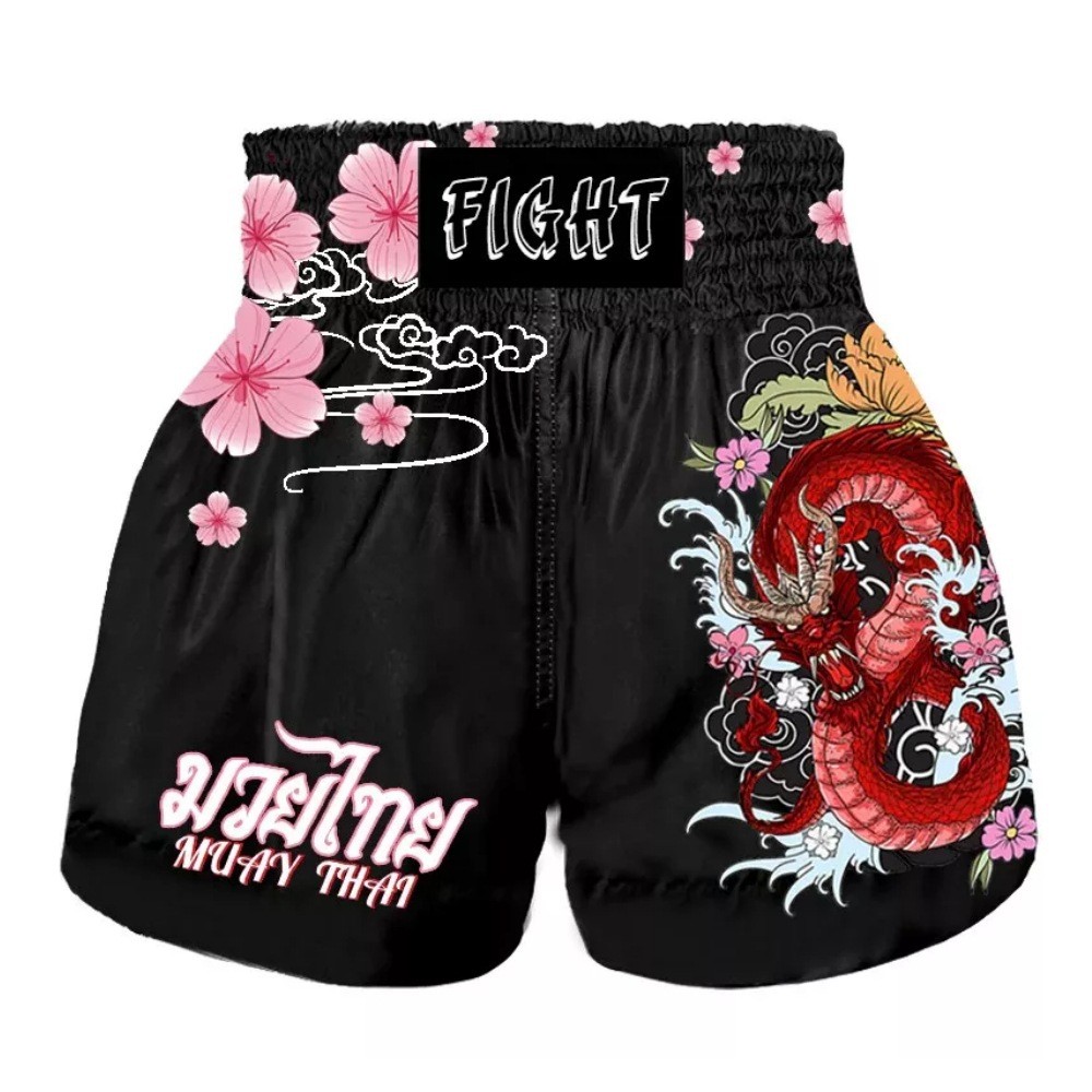Muay Thai Shorts Fighting Taekwondo MMA Shorts, Sanda Martial Arts Boxing Training Pant slAO
