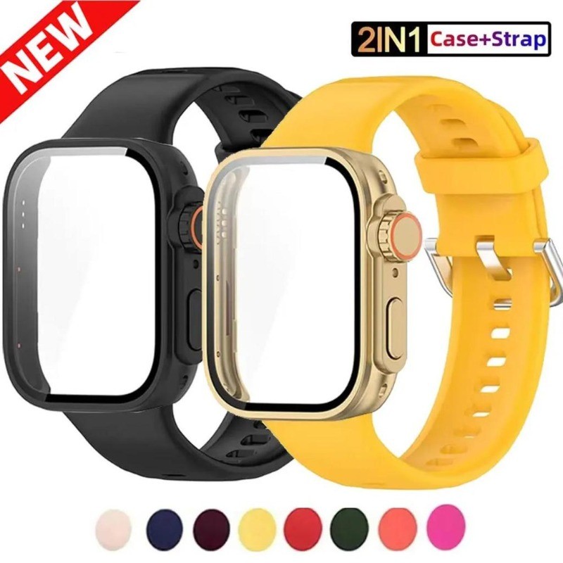 สายรัดซิลิโคน + สําหรับ Huawei Watch Fit 5 Fit 5 Pro สมาร์ทวอท์ชเปลี่ยนฝาครอบกันชนอัพเกรด Ultra 2 สําหรับ Huawei Fit4 Pro Fit4