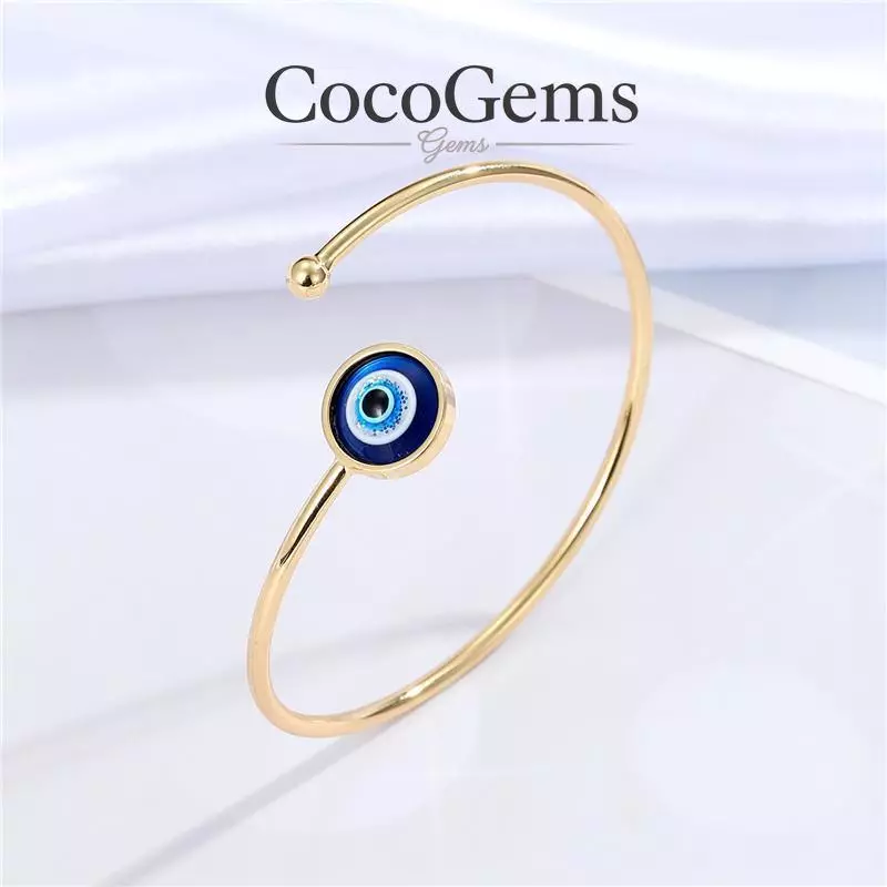 กำไลข้อมือโบฮีเมียน ตา Evil Eye ทำมือ ทองคำโชคดี ตาเติร์ก สีน้ำเงิน เทรนด์ใหม่ กำไลข้อมือคู่ สามารถปรับขนาดได้